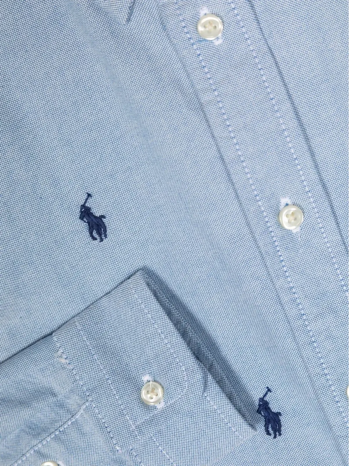 POLO RALPH LAUREN KIDS ポロポニー刺繍コットンシャツ - ブルー - 画像3