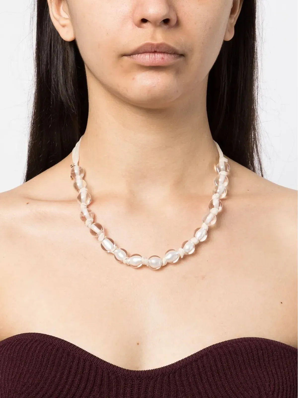 Chloé クレープ・ド・シャン・ビーズネックレス - 画像2