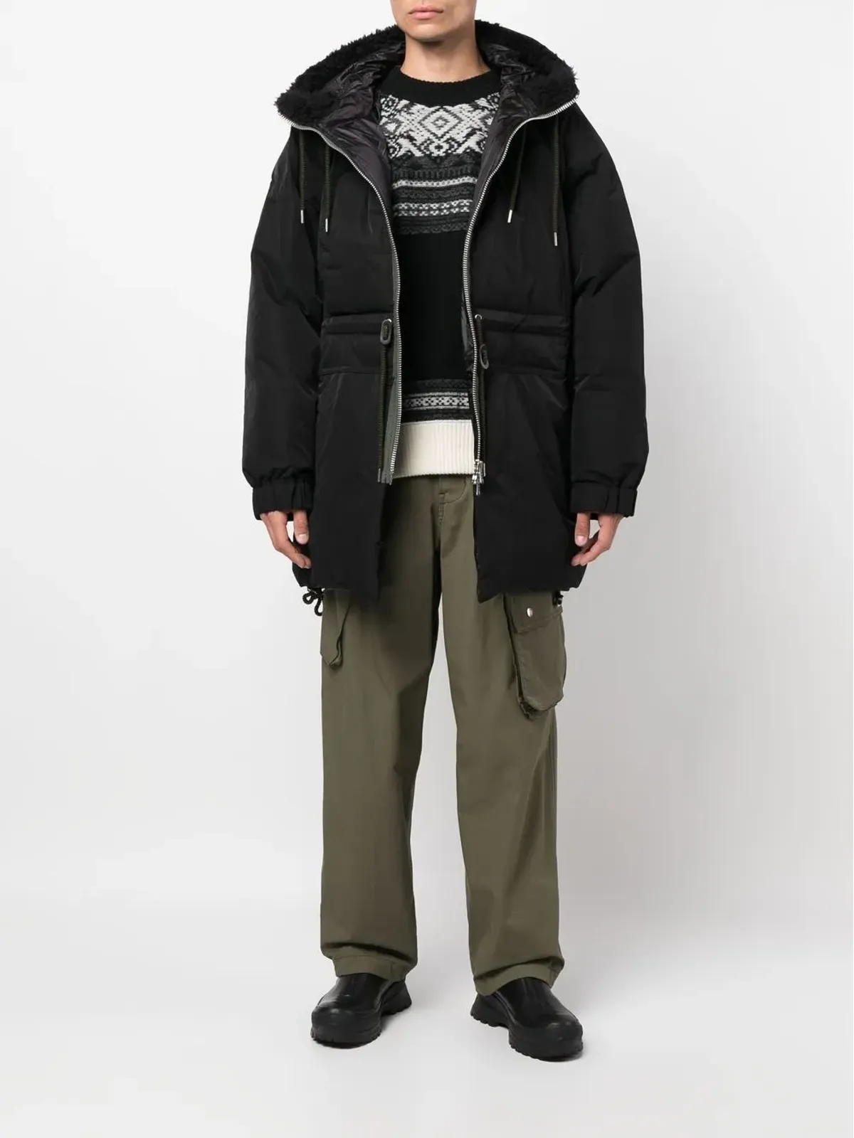 sacai パッド入りジップアップパーカ - 画像2