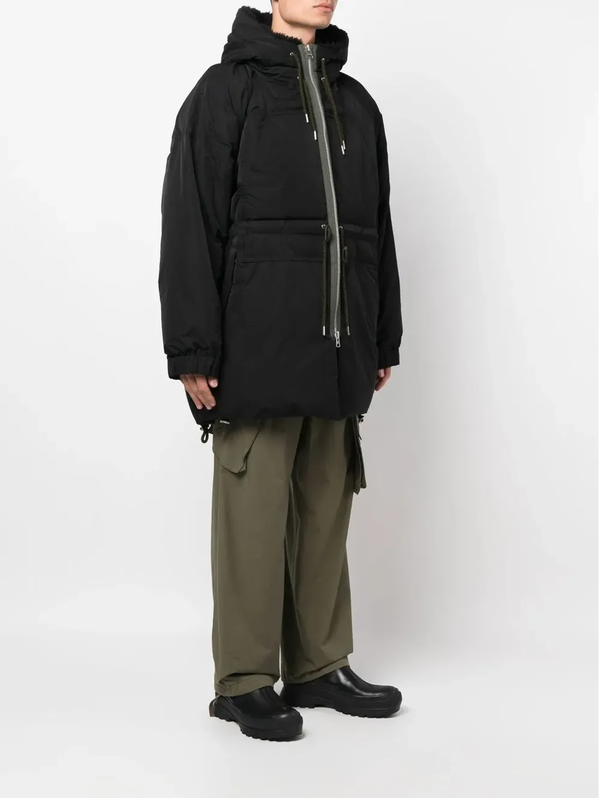 sacai パッド入りジップアップパーカ - 画像3