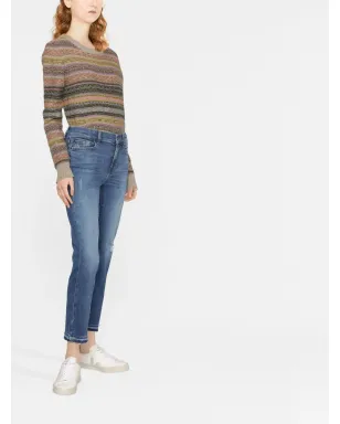 7 For All Mankind ダメージ加工 ミッドライズ クロップドジーンズ - サムネイル4