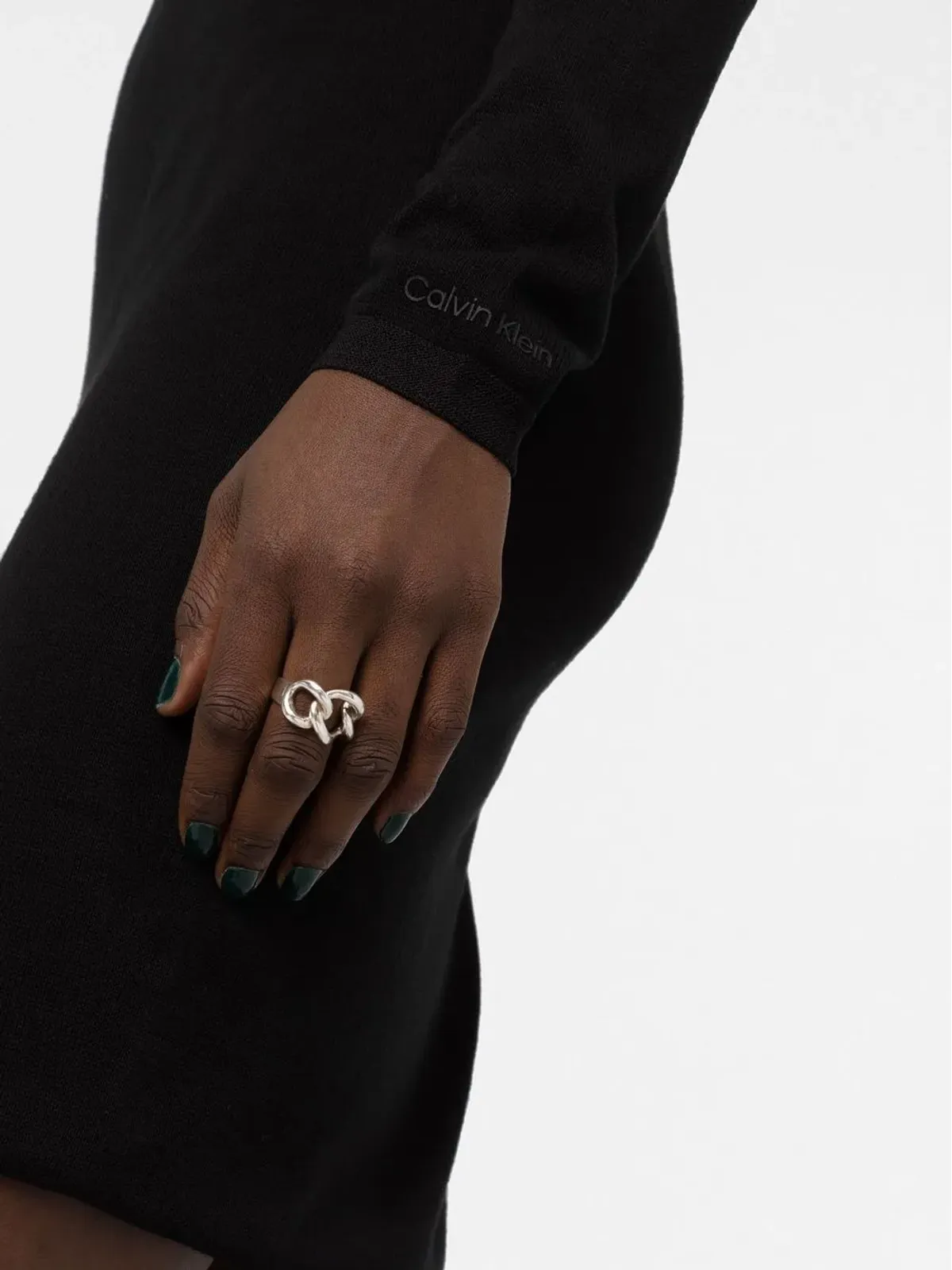 Calvin Klein ロングスリーブ セーター ドレス - ブラック - 画像3