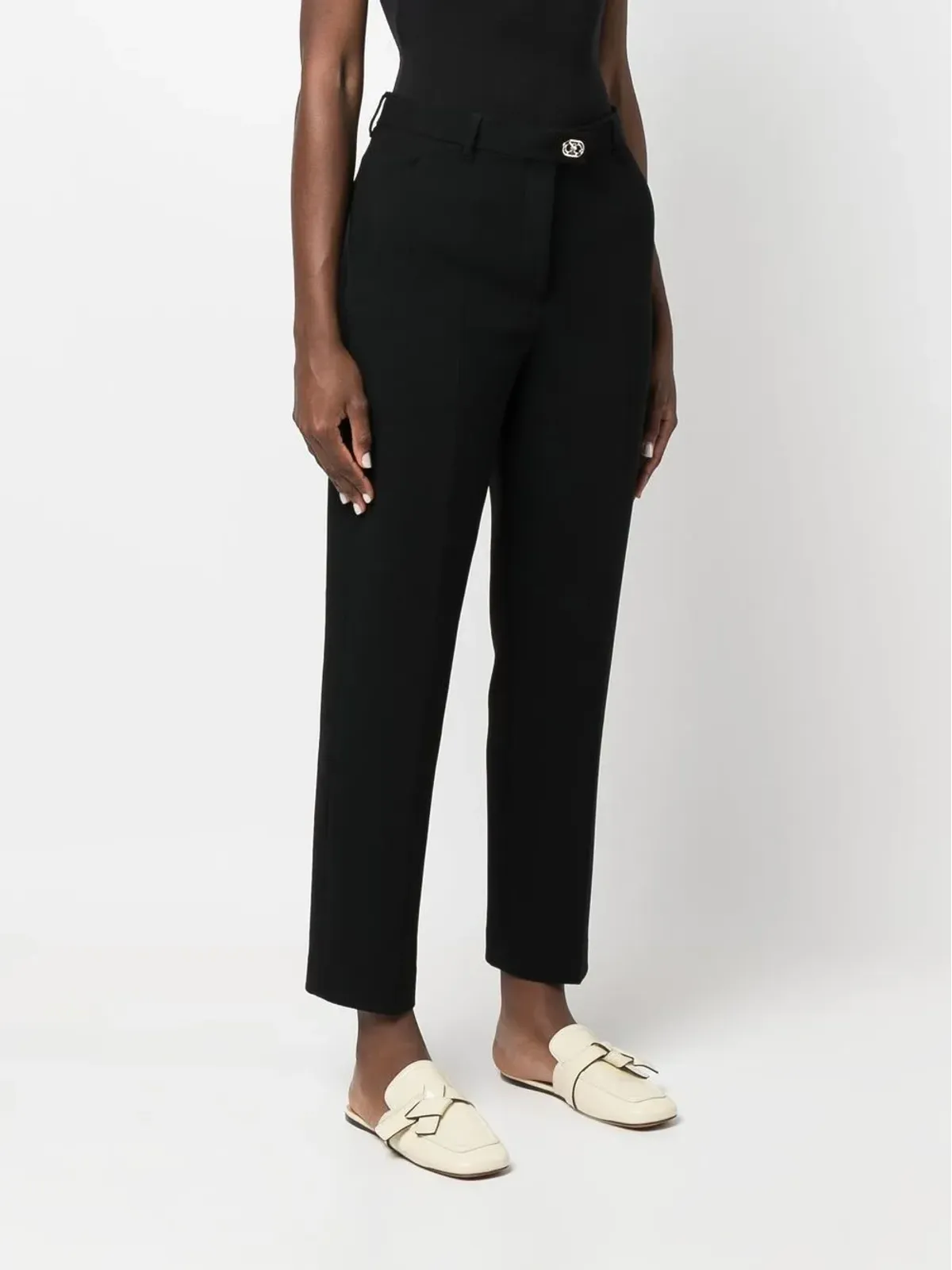 Ferragamo クロップド テーパードパンツ - ブラック - 画像3