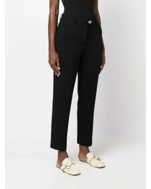 Ferragamo クロップド テーパードパンツ - ブラック - サムネイル3