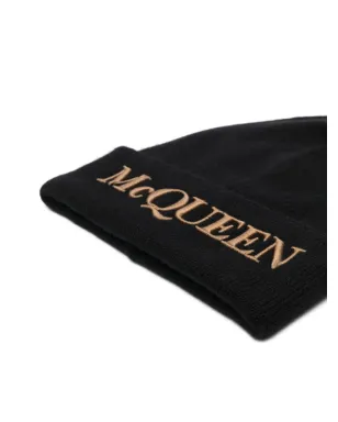Alexander McQueen 刺繍ロゴ入りリブ編みビーニー - サムネイル2