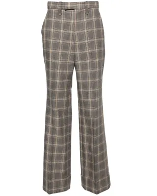 Gucci チェック柄ストレートパンツ - グレー - サムネイル1