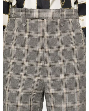 Gucci チェック柄ストレートパンツ - グレー - サムネイル5