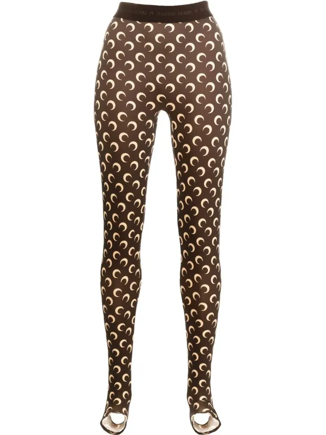 Marine Serre Marine Serre Fuseaux crescent moon-print stirrup leggingsの商品画像