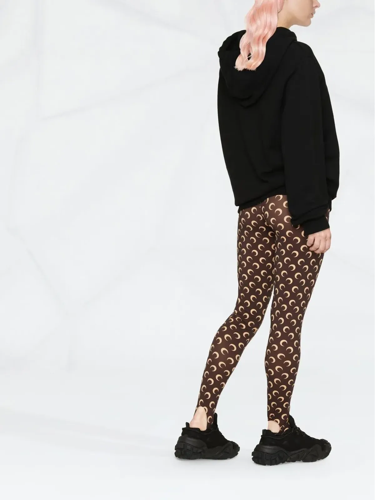 Marine Serre Fuseaux crescent moon-print stirrup leggings - 画像3