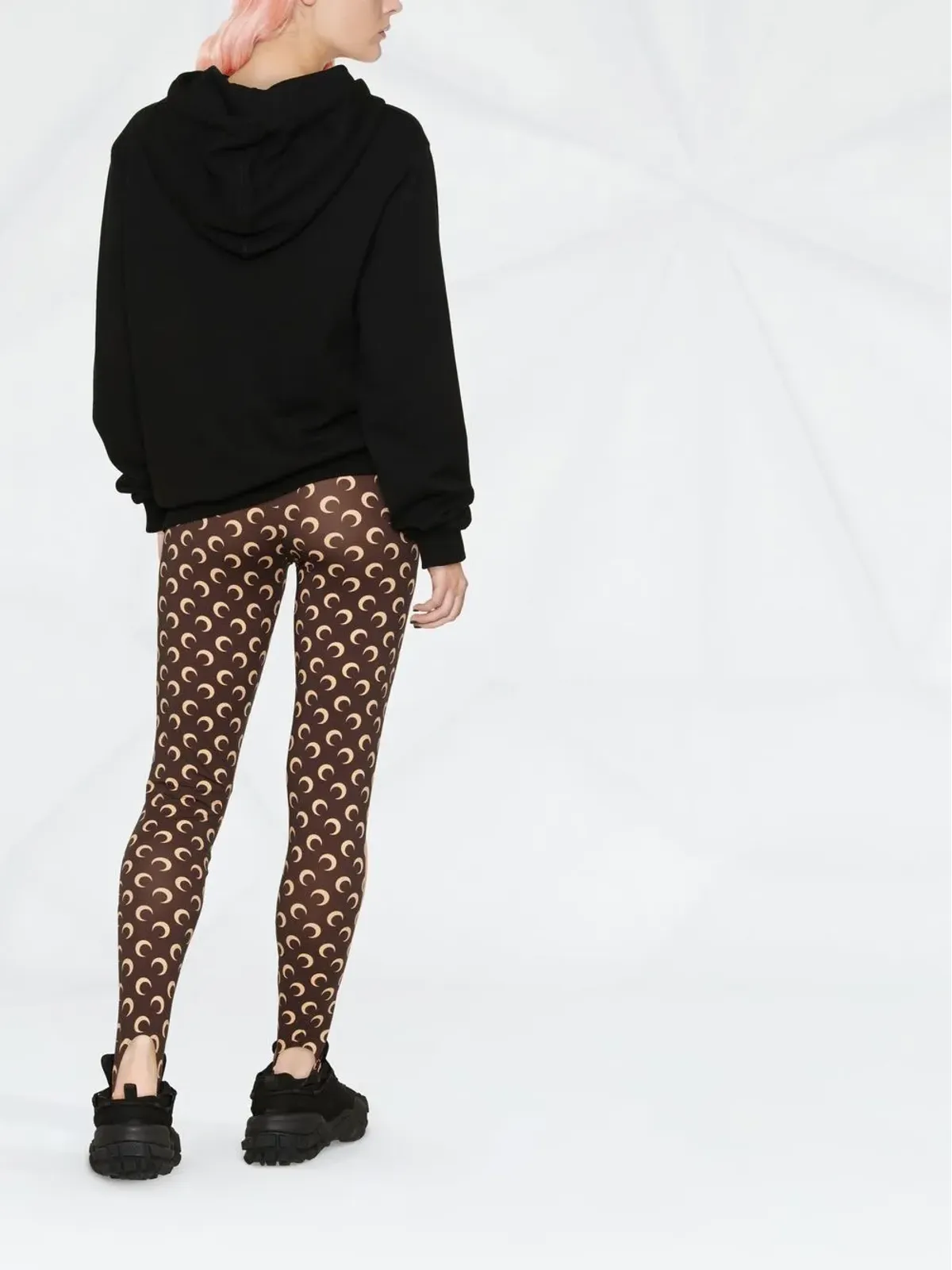 Marine Serre Fuseaux crescent moon-print stirrup leggings - 画像4