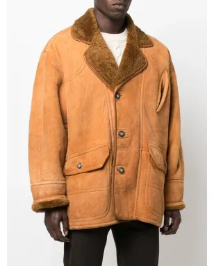A.N.G.E.L.O. Vintage Cult 1980s shearling-lined leather jacket - Brown - サムネイル3