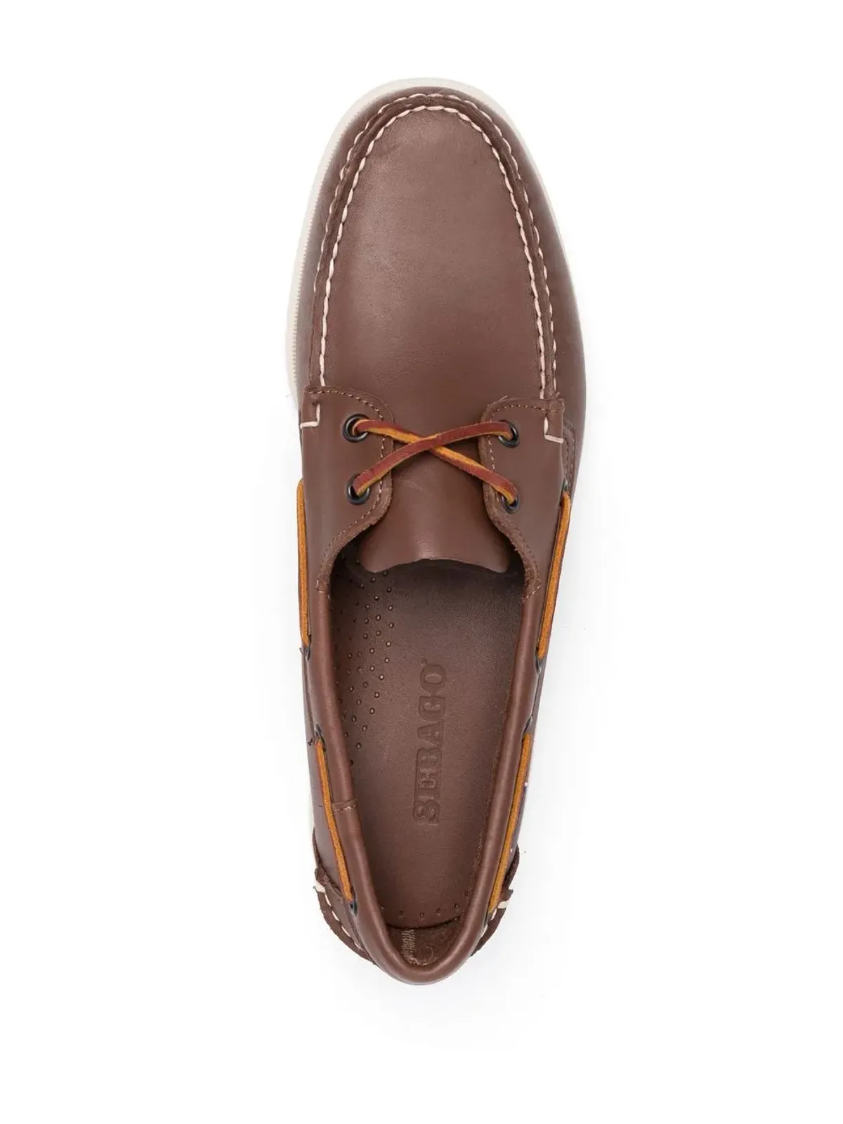Sebago 前紐ディテール ボートシューズ - ブラウン - 画像4