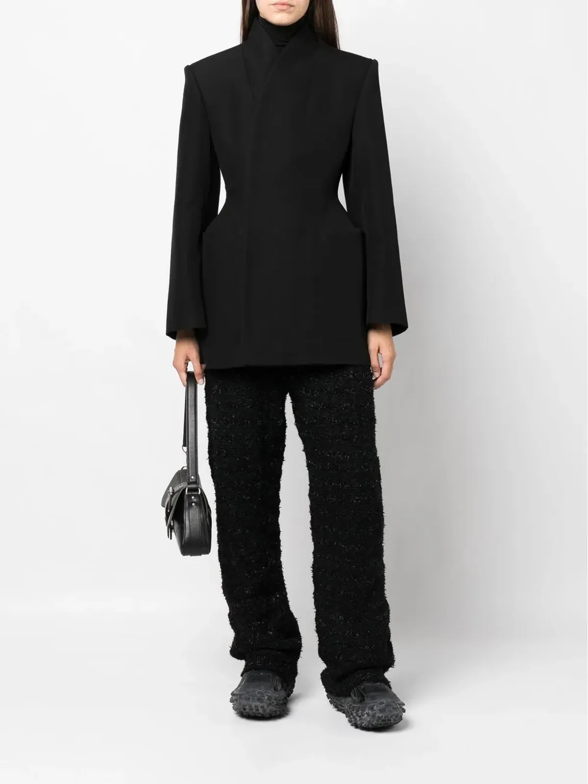 Balenciaga ツイード・ストレートパンツ ブラック - 画像2