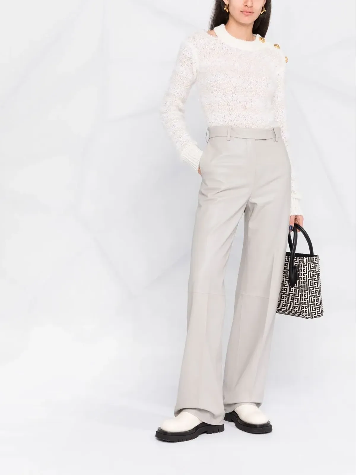 Balmain ボタン付きクルーネック ニットセーター - 画像2