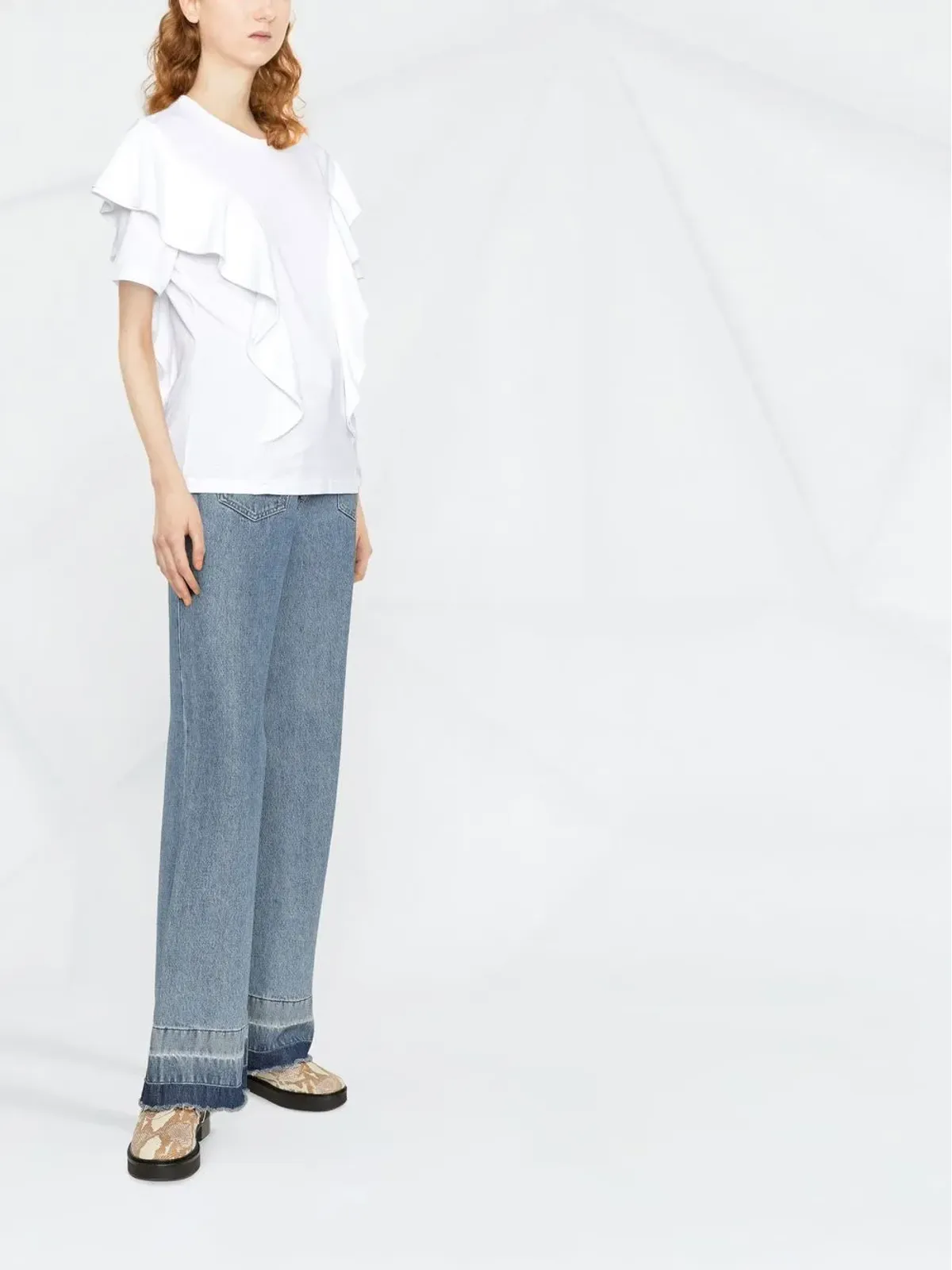 Chloé フリル付きコットンTシャツ - 画像4