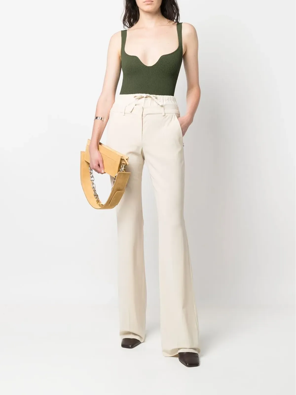 Sportmax ロングハイウェスト ドローストリングパンツ - 画像2