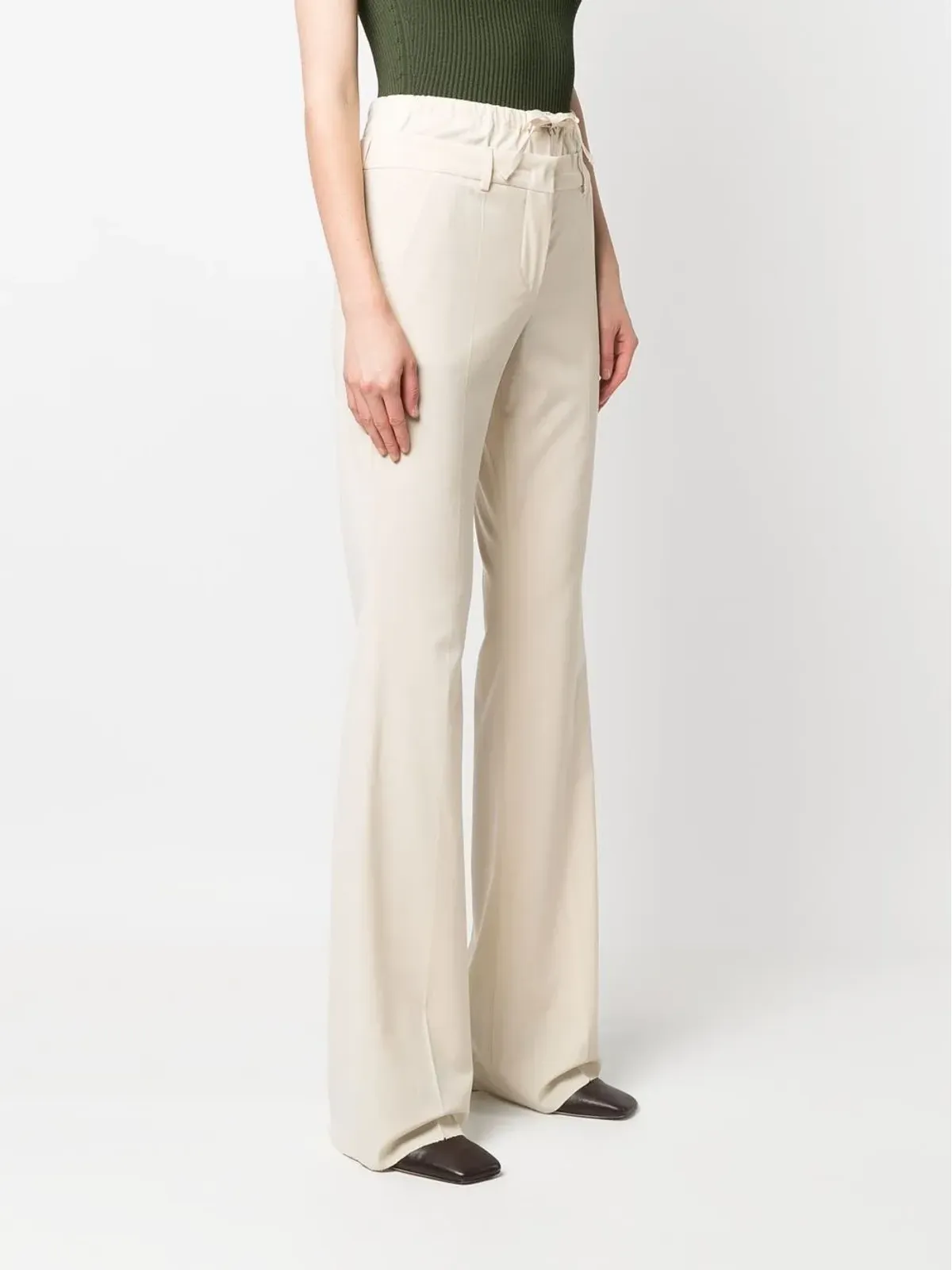 Sportmax ロングハイウェスト ドローストリングパンツ - 画像3