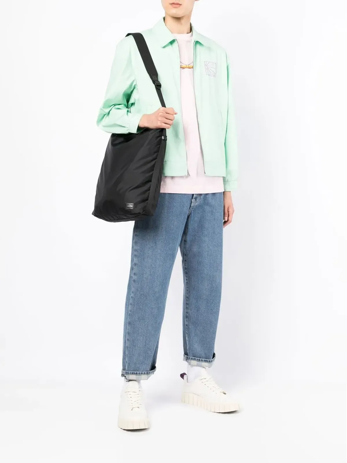 Porter-Yoshida & Co. ロゴパッチ ショルダーバッグ ブラック - 画像2