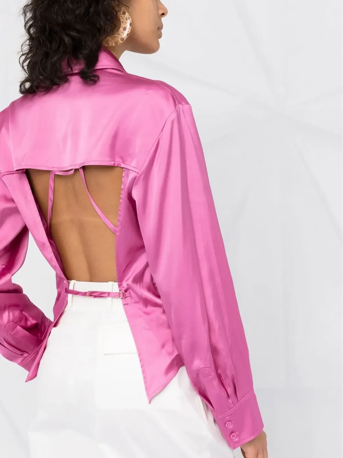 Jacquemus オープンバックシャツ - ピンク - 画像3