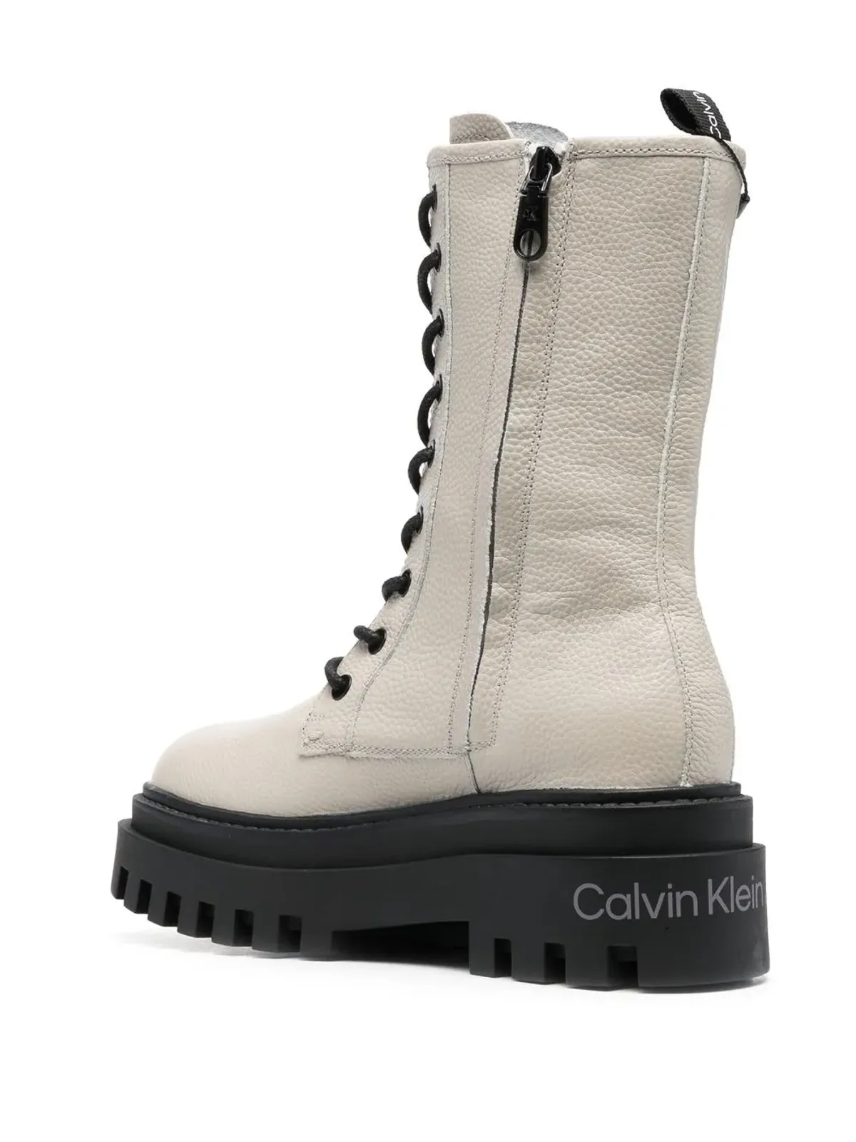 Calvin Klein レースアップレザープラットフォームブーツ - 画像3