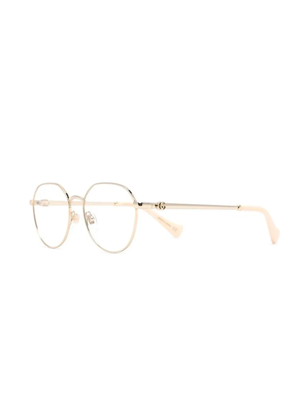 Gucci Eyewear メタリック丸型フレーム眼鏡 - 画像2