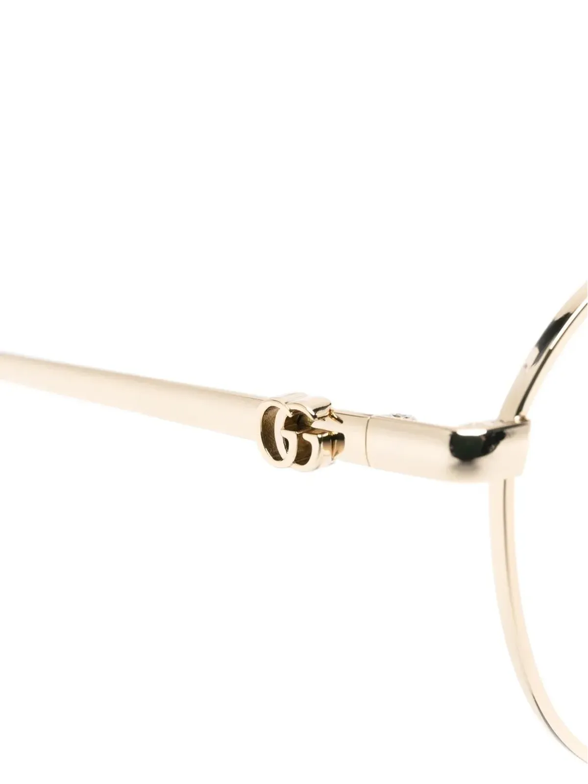 Gucci Eyewear メタリック丸型フレーム眼鏡 - 画像3