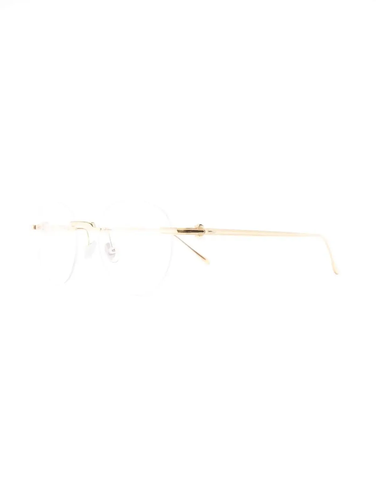 Cartier Eyewear 刻印ロゴ入りフレームレスメガネ - ゴールド - 画像2