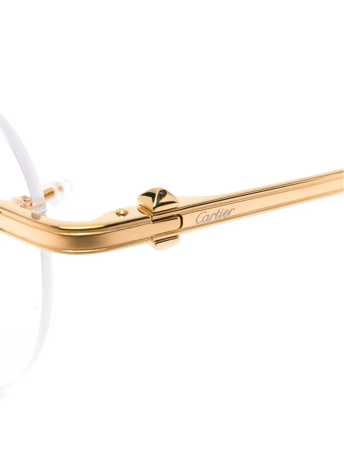 Cartier Eyewear 刻印ロゴ入りフレームレスメガネ - ゴールド - 画像3