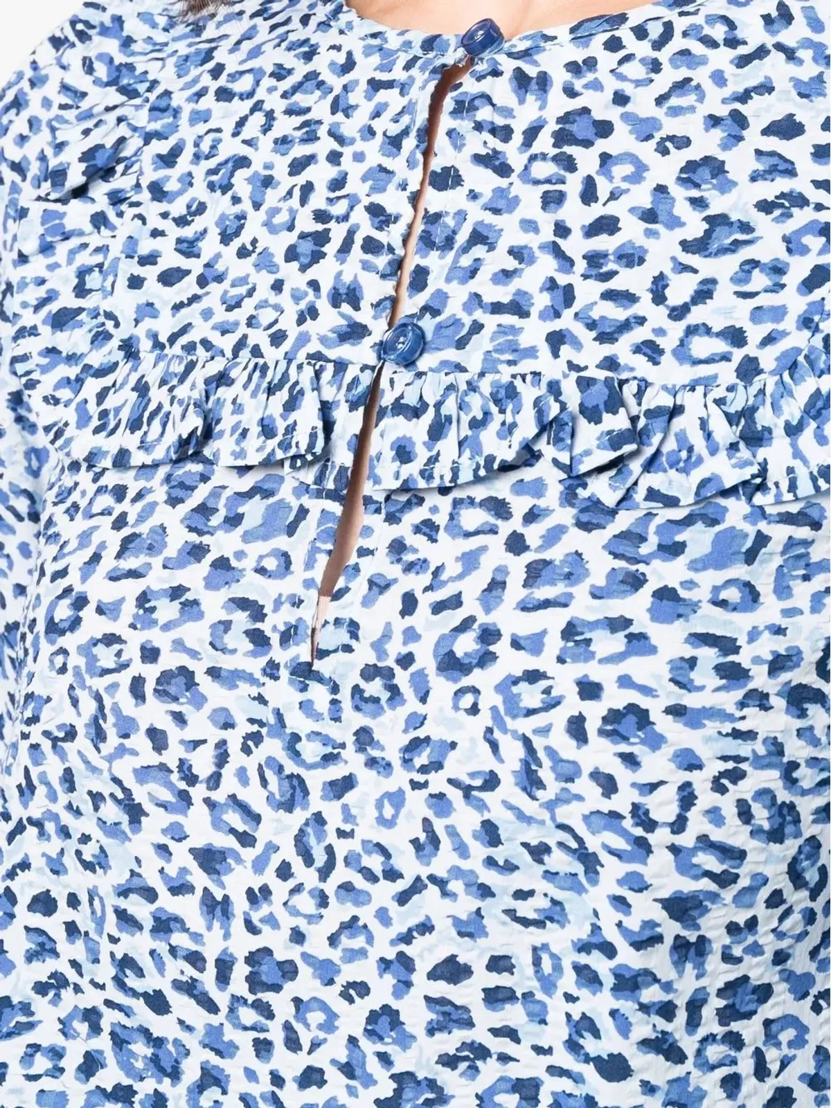 Baum Und Pferdgarten Maple レオパード柄オーガニックコットン ブラウス - Blue - 画像5