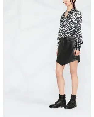 Alexandre Vauthier ハイウェストレザー ミニスカート - サムネイル3