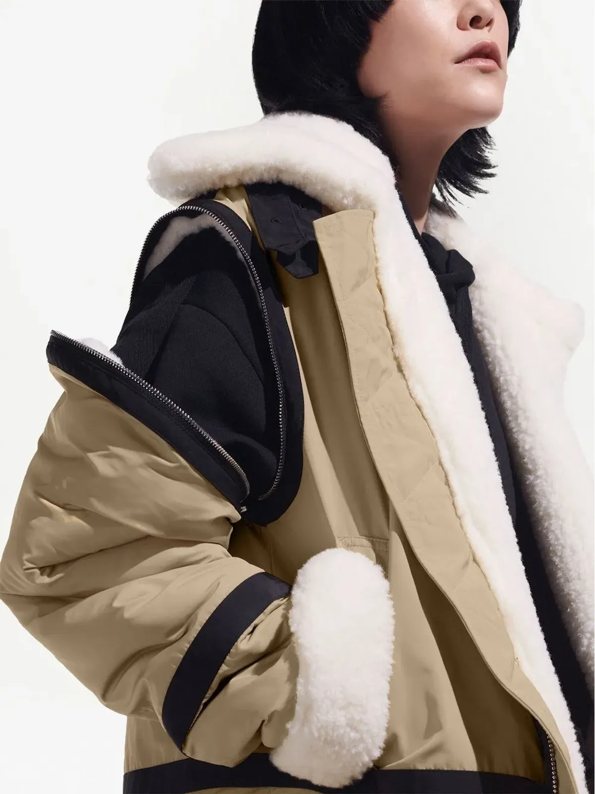 Karl Lagerfeld ファー付きバイカージャケット - 画像5