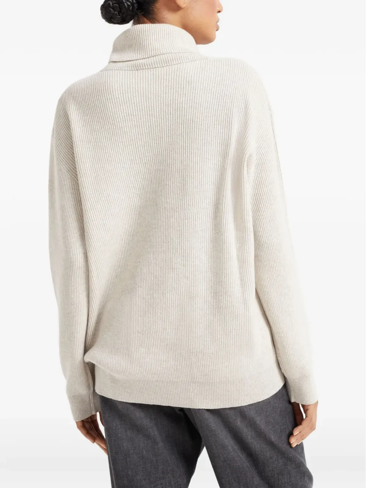 Brunello Cucinelli リブ編みカシミヤ ロールネック セーター - 画像5