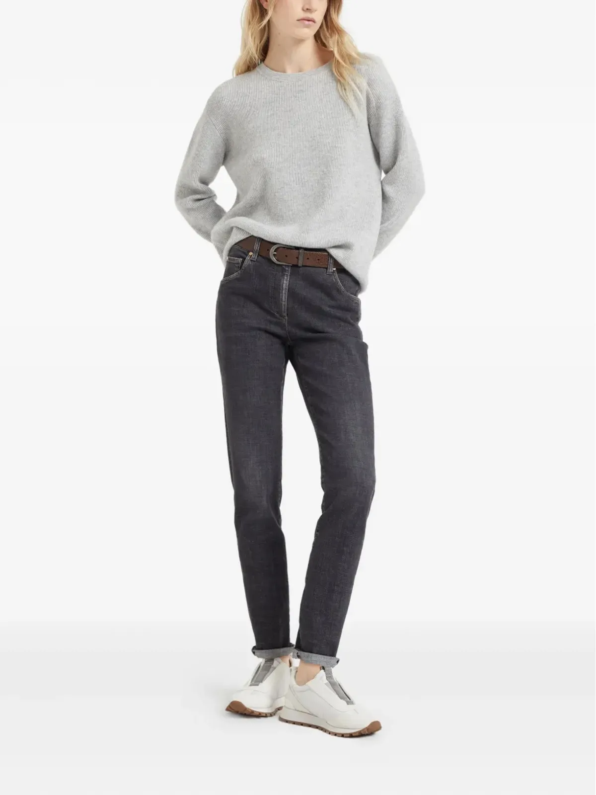 Brunello Cucinelli ラウンドネック カシミヤ セーター - 画像2
