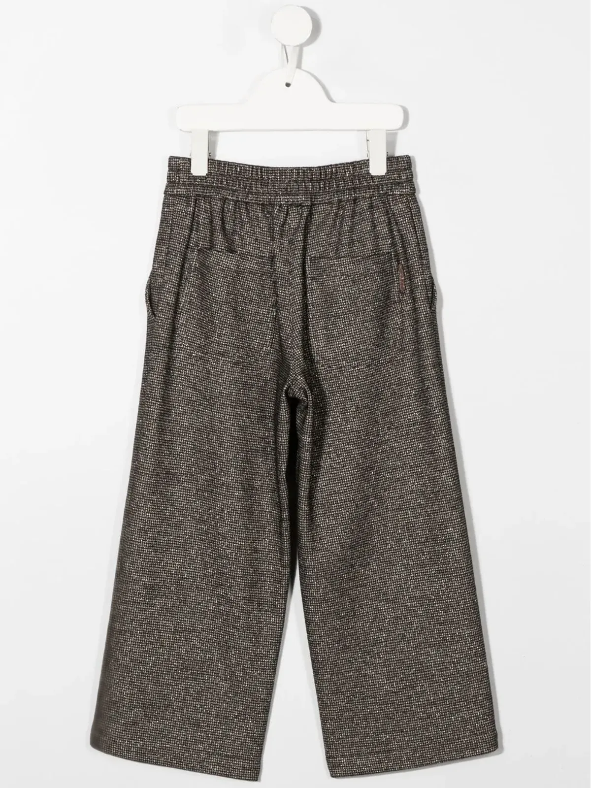 Brunello Cucinelli Kids グリッターエンブリッシュデザイン トラウザーズ ブラック - 画像2