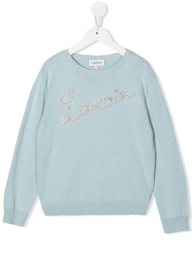 Lanvin Enfant Lanvin Enfant ラインストーンロゴ クルーネック ジャンパーの商品画像