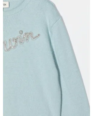 Lanvin Enfant ラインストーンロゴ クルーネック ジャンパー - サムネイル3