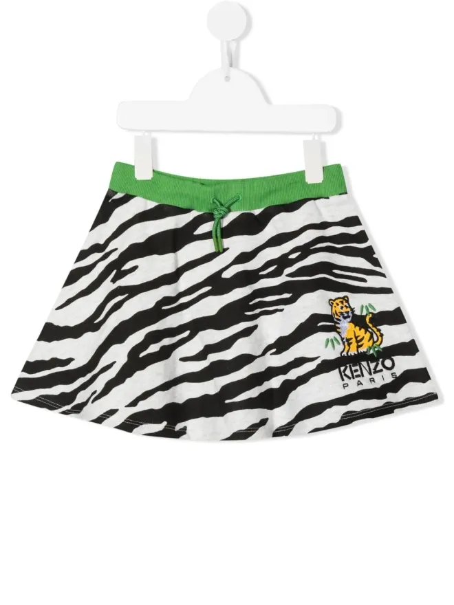 Kenzo Kids Kenzo Kids 刺繍ロゴ ゼブラ柄スカートの商品画像
