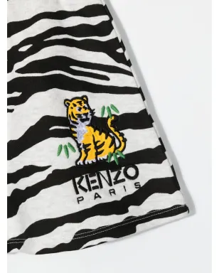 Kenzo Kids 刺繍ロゴ ゼブラ柄スカート - サムネイル3