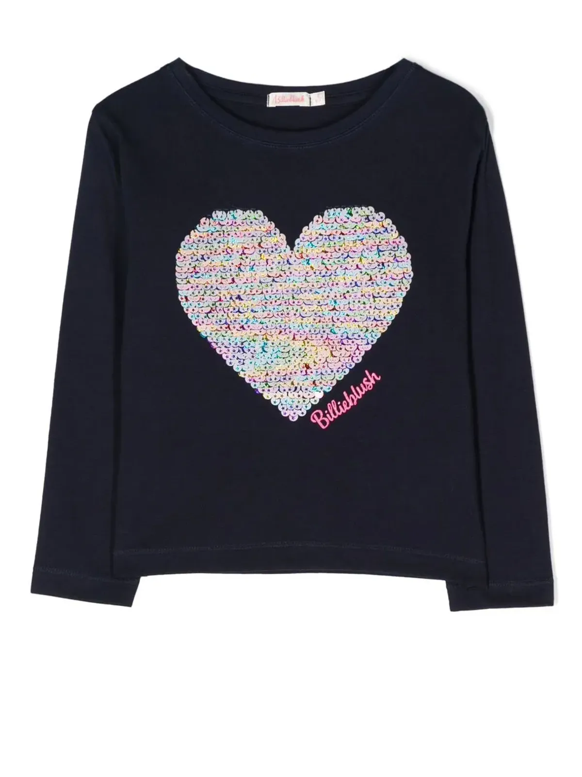 Billieblush スパンコールハート長袖Tシャツ - 画像1