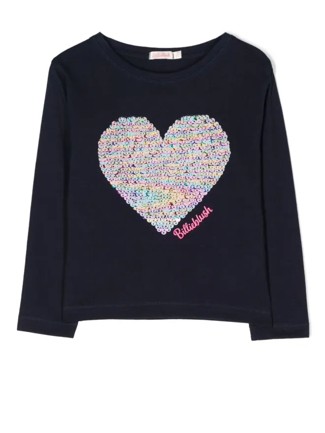 Billieblush Billieblush スパンコールハート長袖Tシャツの商品画像