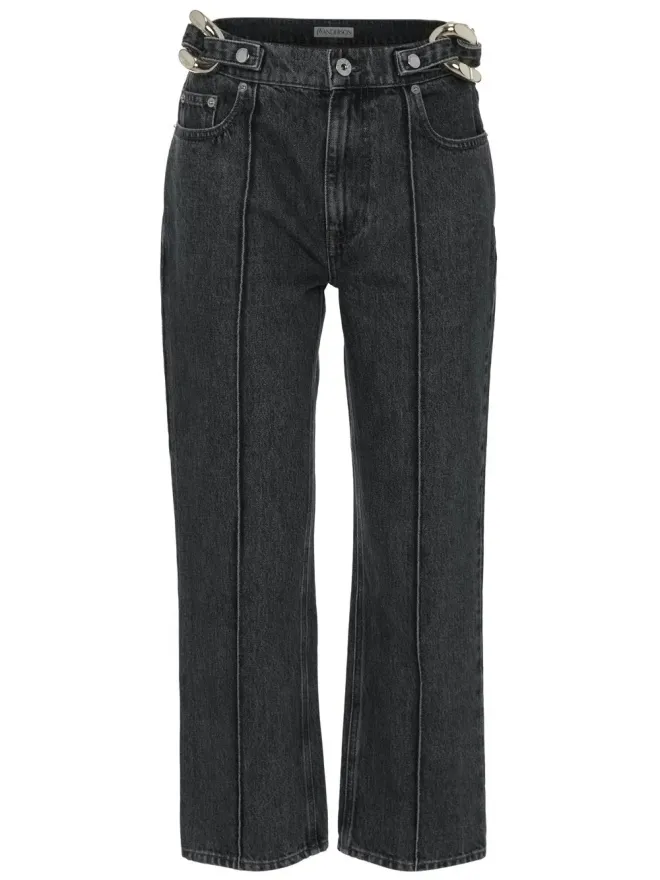 JW Anderson JW Anderson チェーンディテール・ストレートレッグ・クロップドジーンズの商品画像