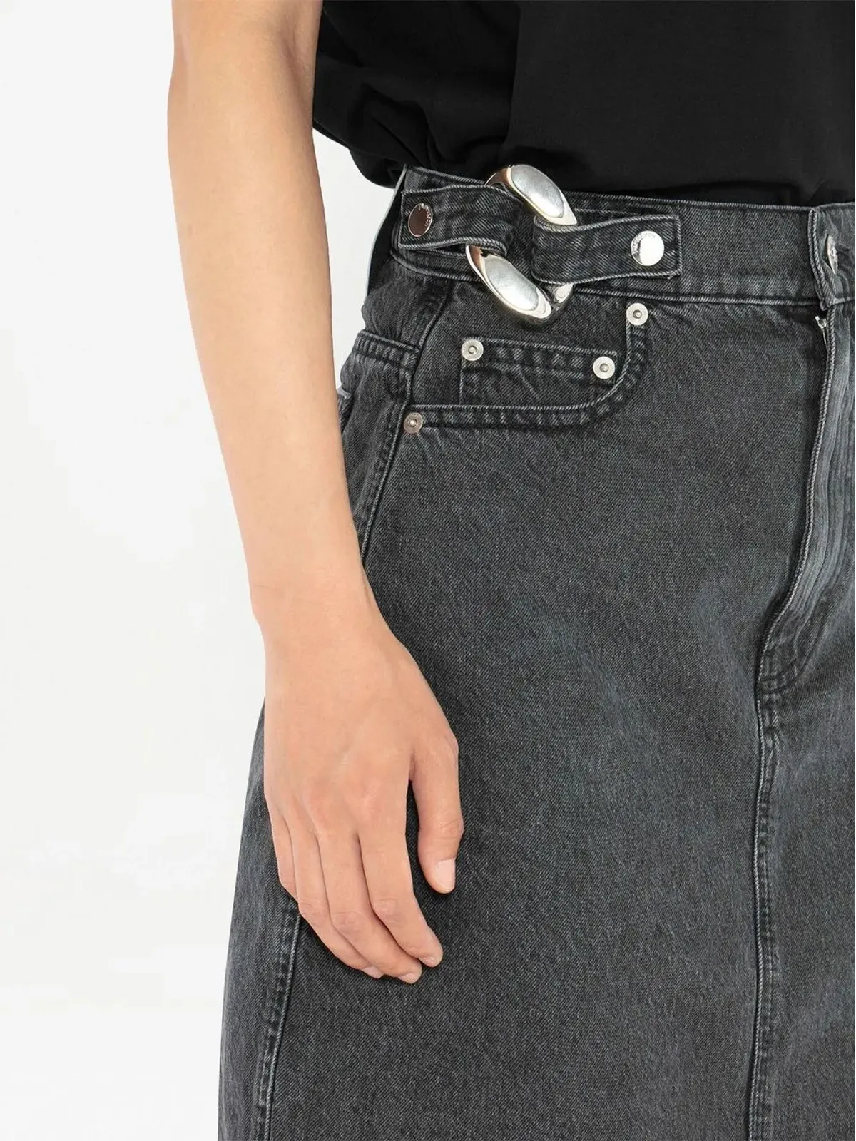 JW Anderson チェーンリンクディテール デニムスカート - 画像5