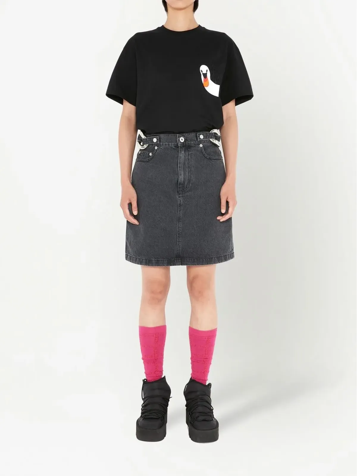 JW Anderson チェーンリンクディテール デニムスカート - 画像2