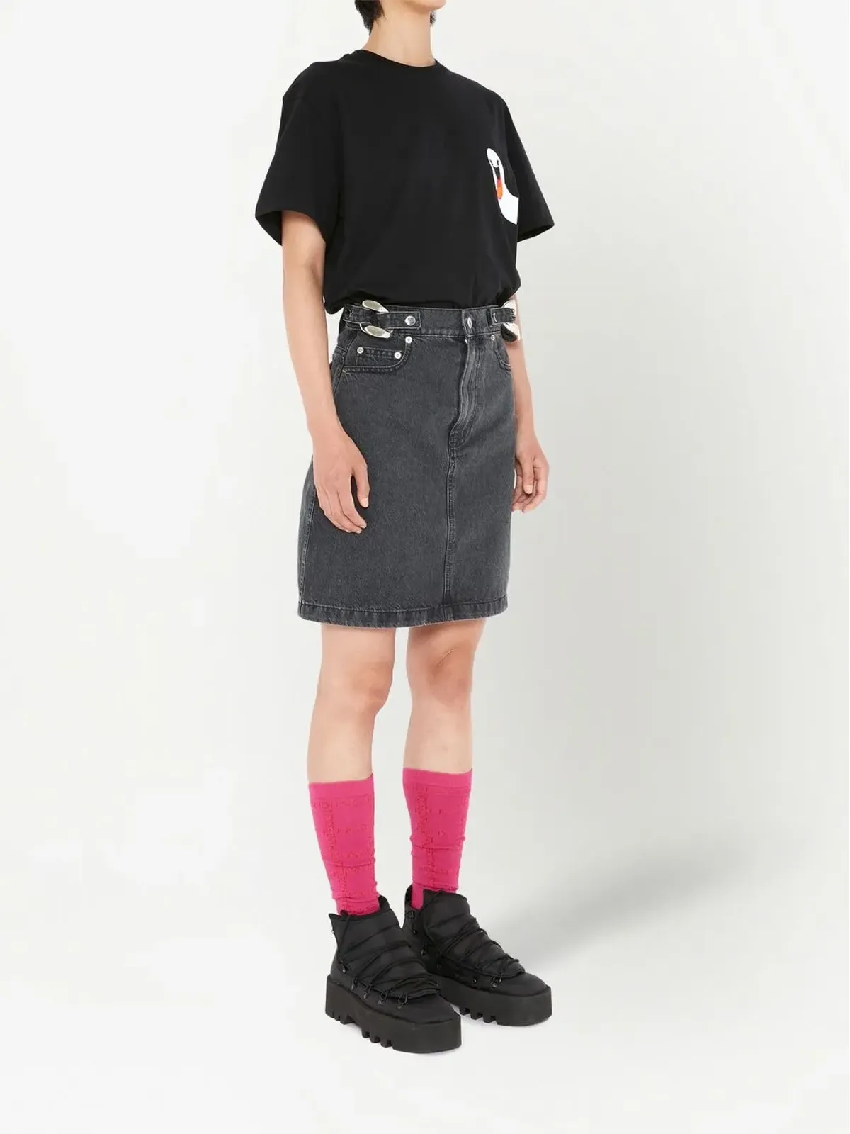 JW Anderson チェーンリンクディテール デニムスカート - 画像3
