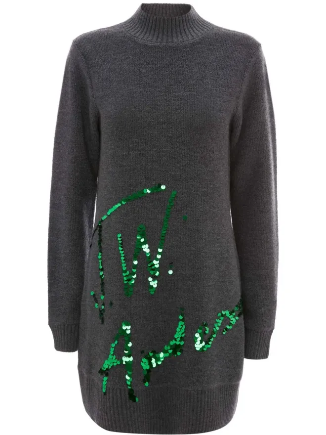 JW Anderson JW Anderson スパンコールロゴ入りニットミニドレスの商品画像