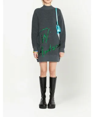 JW Anderson スパンコールロゴ入りニットミニドレス - サムネイル2