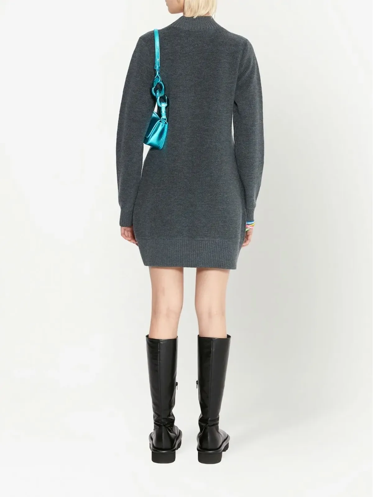 JW Anderson スパンコールロゴ入りニットミニドレス - 画像4