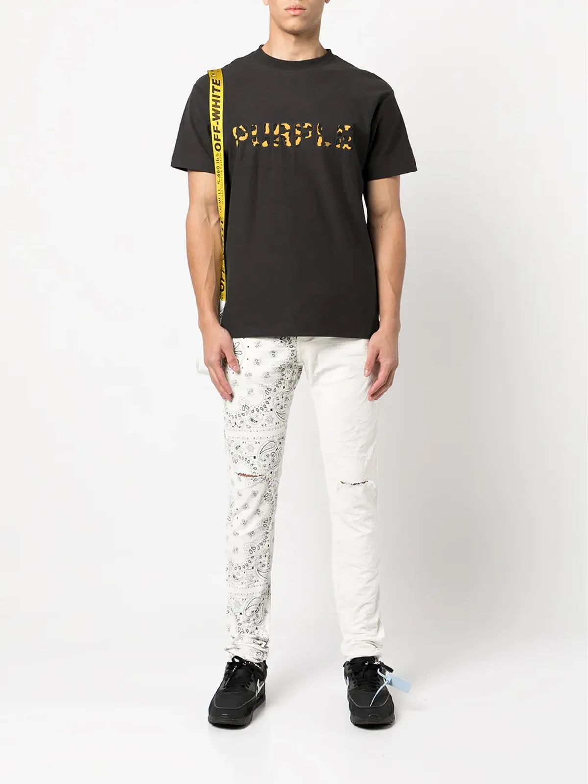 Purple Brand バンダナ柄スキニーカルデュロイパンツ - 画像2