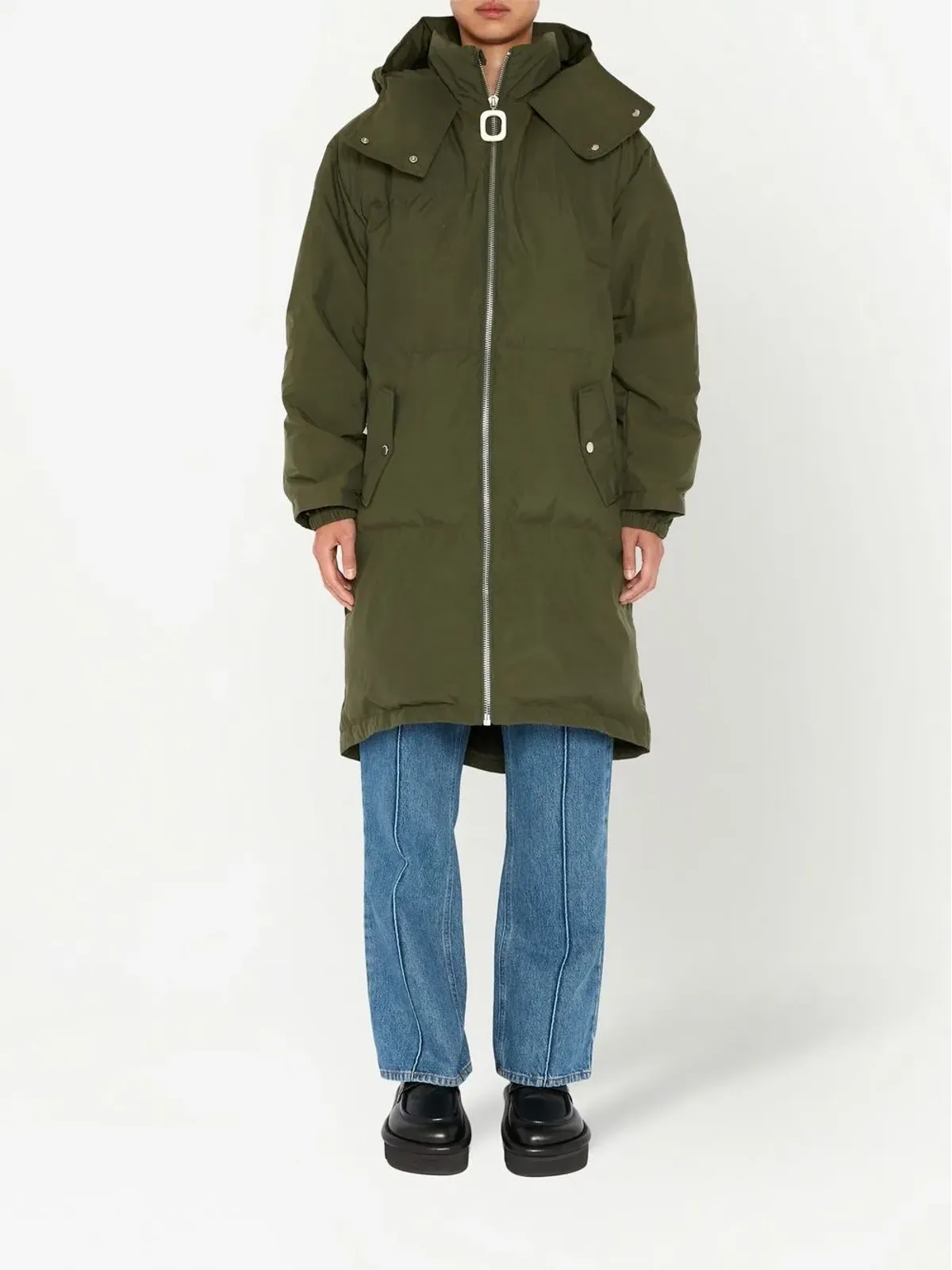 JW Anderson パディドフード付きコート - 画像2