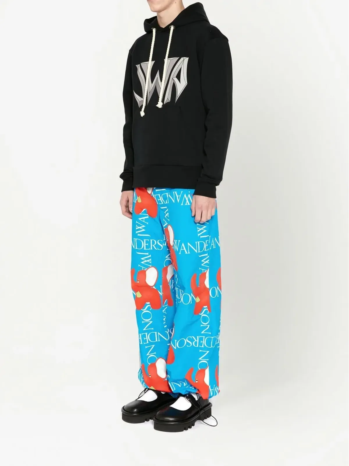 JW Anderson ロゴプリント・ワイドレッグパンツ - 画像2